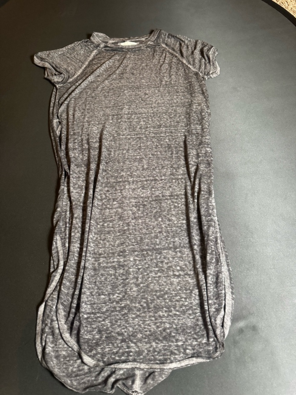 We The Free Charcoal Gray Marled Knit Tunic Top Boho Minimalist